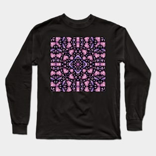 Crystal Hearts and Flowers Valentines Kaleidoscope pattern (Seamless) 10 Long Sleeve T-Shirt